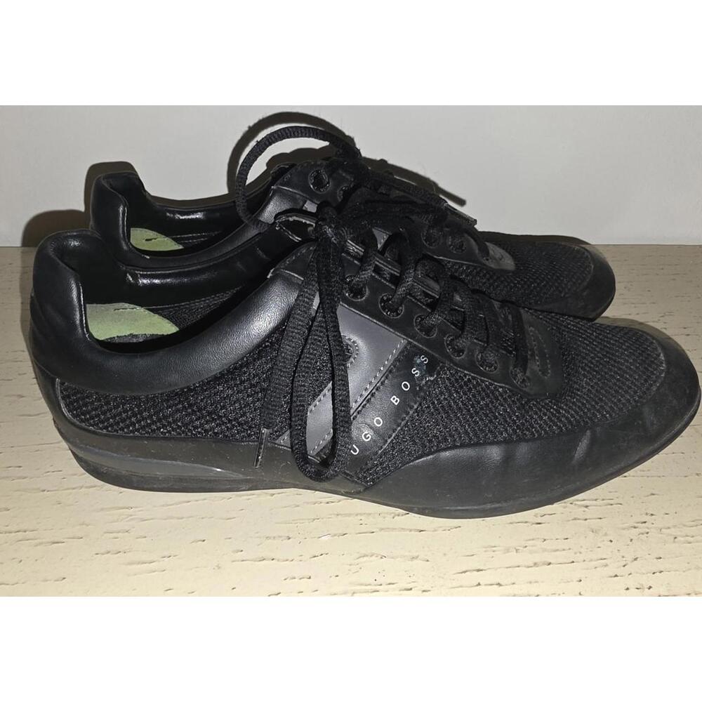 Hugo Boss Men's Space Lace Up Black Sneakers Sz 41